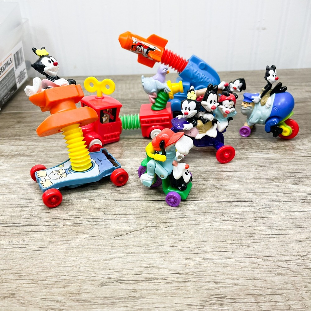 Vintage 1994 McDonalds Animaniacs Happy Meal Toy Lot Yakko Wakko Dot 6pc Set